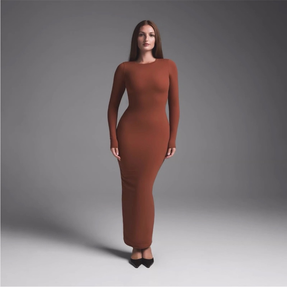 SKIMS Fits Everybody Crew Long Sleeve Dress